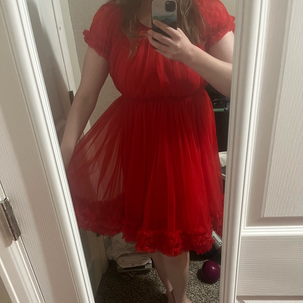 Dolly by le petit tom frill dress red